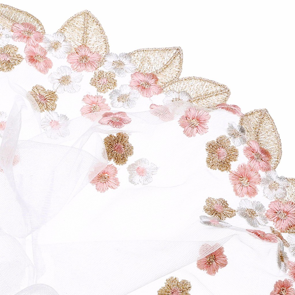 Cuộn Dây Ruy Băng Vải Tuyn Thêu Hoa Dùng Trang Trí Đám Cưới