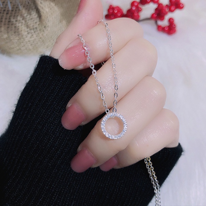 Dây chuyền bạc tròn đính đá đơn giản tinh tế xu hướng giới trẻ ANTA Jewelry- ATJ2290M