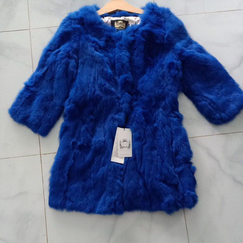 Áo lông thỏ màu xanh coban mã 3101-9