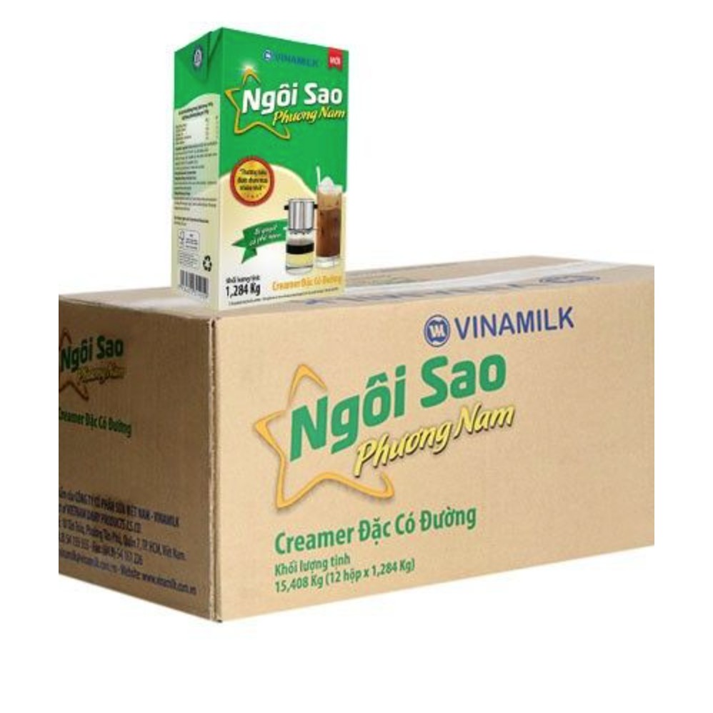 Sữa Kem đặc có đường Ngôi sao Phương Nam xanh lá hộp giấy