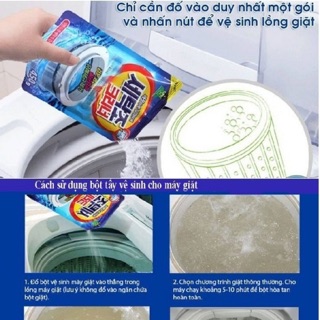 Combo 2Gói bột tẩy vệ sinh lồng máy giặt 450g