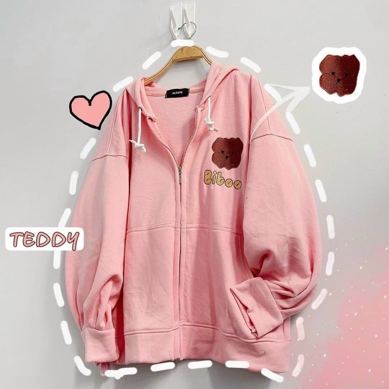 Áo khoác nỉ bomber unisex form rộng khoá kéo có nón dành cho nữ M18- AN STORE