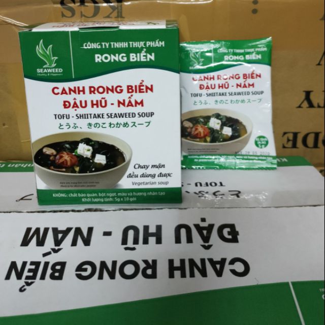 Canh rong biển đậu hũ- nấm_ canh chay_ canh ăn liền