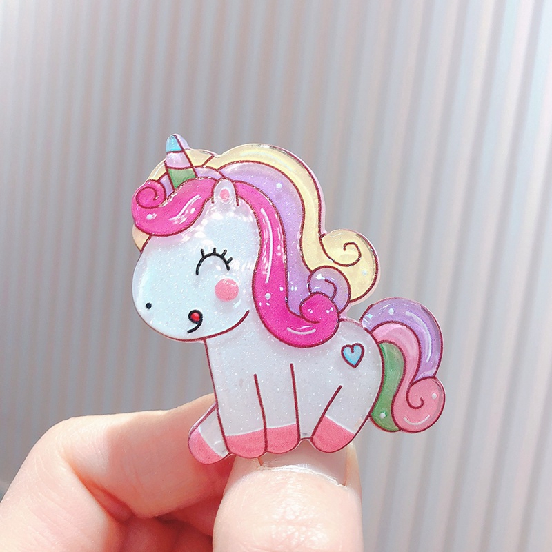 Kẹp Tóc Hình Ngựa Một Sừng Dễ Thương Cho Bé Gái