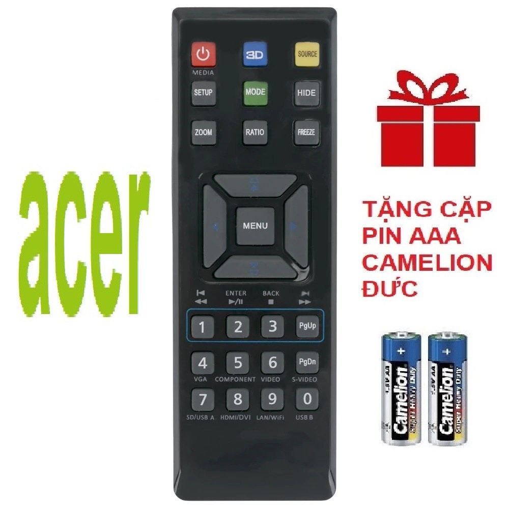 Remote máy chiếu ACER mẫu 2 - Điều khiển máy chiếu ACER mẫu 2 - PROJECTOR (Hàng hãng - tặng pin)