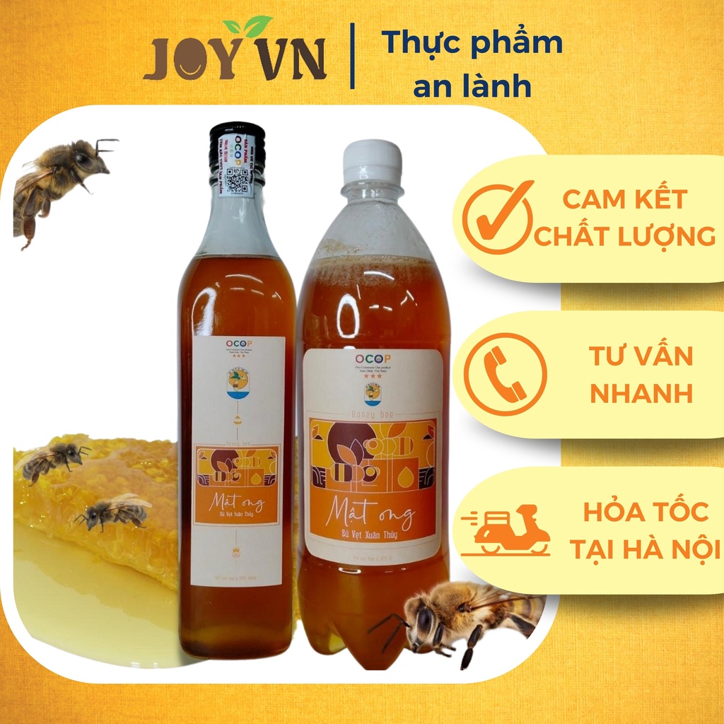 Mật ong nguyên chất JOY VN mật ong rừng mật ong Sú Vẹt chai 500ml và 1200ml