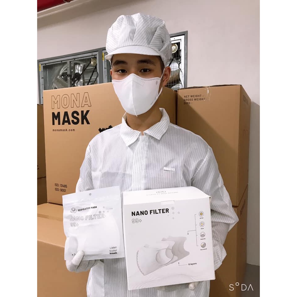  Khẩu trang mona N99 chống bụi mịn Mona mask hộp 30c - Mona mask store