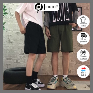 Quần short đùi basic trơn nam nữ RIGOR, Quần short unisex nam nữ hàn quốc