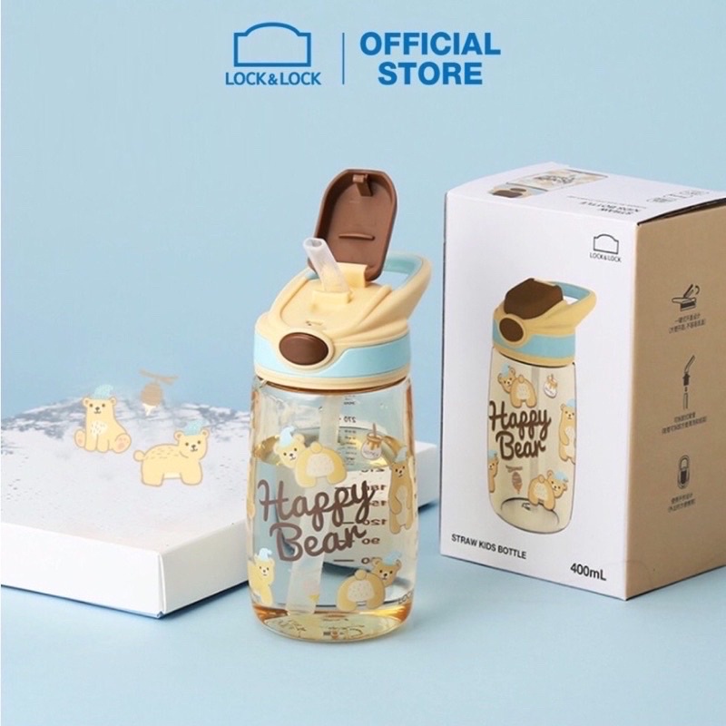 Bình nước trẻ em có ống hút Lock&Lock staw Kids bottle 400ML .