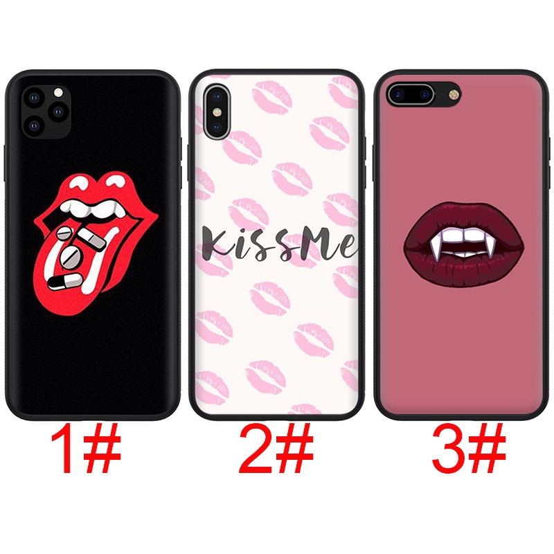Ốp điện thoại mềm họa tiết đôi môi E92 dành cho Apple iPhone 11 Pro XS Max XR X 8 7 6S 6 Plus 5S 5 SE 2020