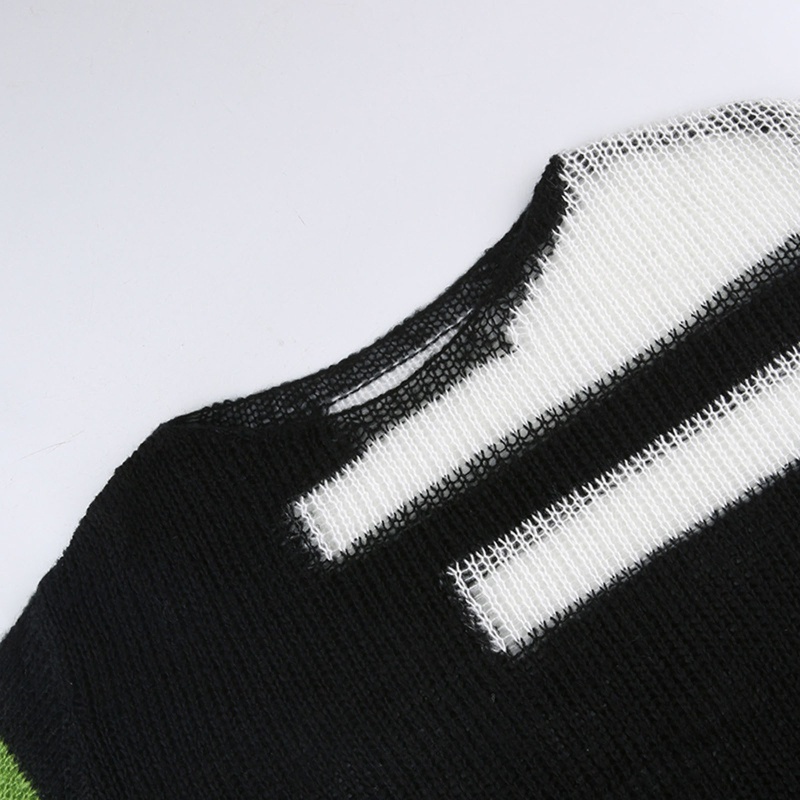 Áo Thun Nữ Dệt Kim Tay Dài Khoét Lỗ Thời Trang