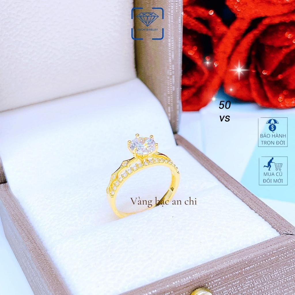 Nhẫn nữ đính đá cao cấp có giấy bảo đảm của tiệm Anchi jewelry