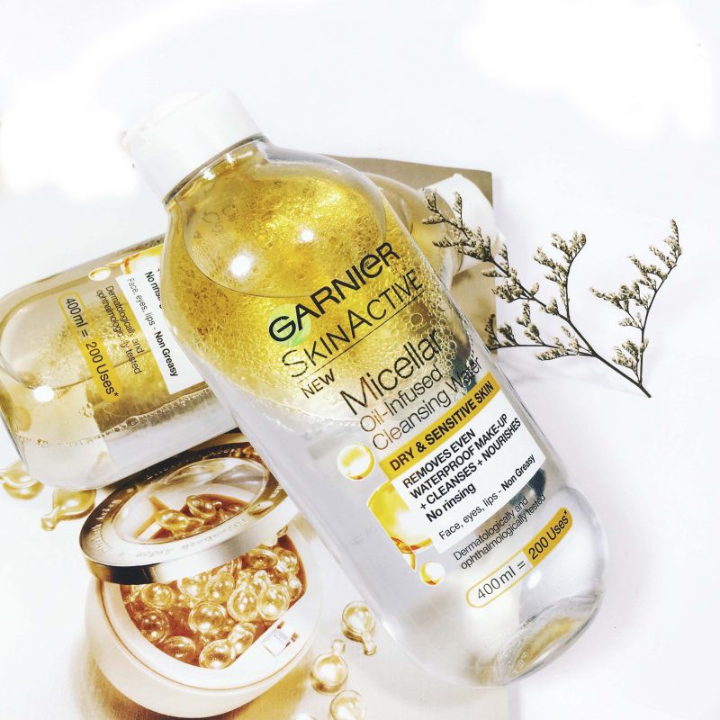 Tẩy Trang Garnier Skin Active Oil Infused Micellar Cleansing Water – màu vàng