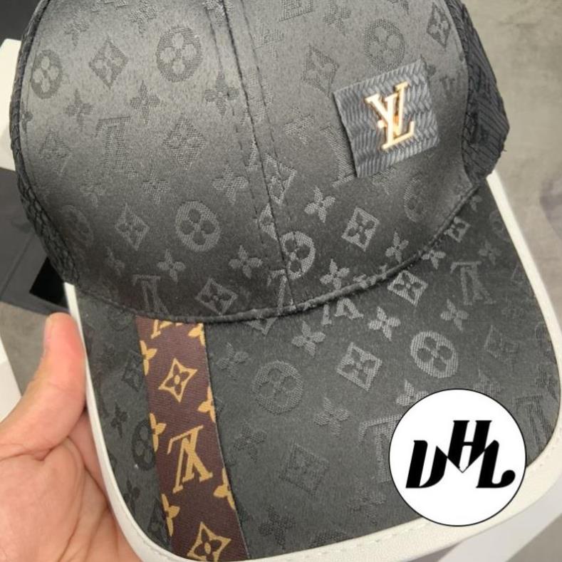 Mũ Lưỡi Trai Von LV Phối Viền Da Gắn Logo Nổi Phối Lưới Thời Trang Cao Cấp
