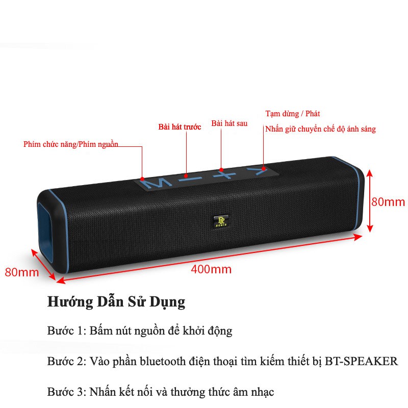 Loa Bluetooth Nghe Nhạc Mini Nhỏ Gọn Kết Nối Không Dây Đa Năng Dùng Được USB Thẻ Nhớ Gutek QT