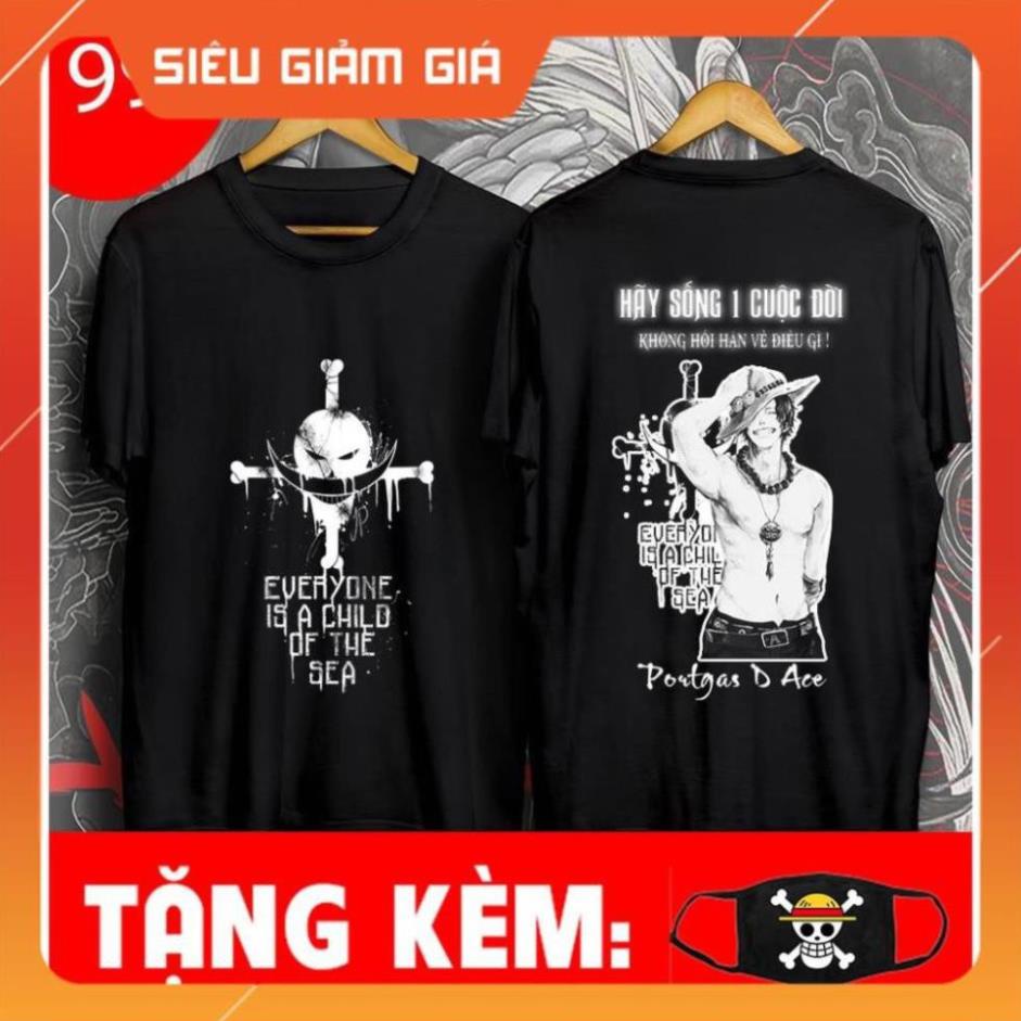 (Hot) [SIÊU RẺ] ÁO ONE PIECE ACE | ÁO THUN ONE PIECE đẹp tặng kèm bịt mặt ONE PIECE cực ngầu / uy tí