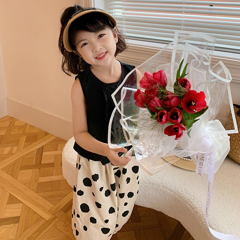 Set Áo Hai Dây Phối Quần Short Thời Trang Dễ Thương Cho Bé Gái