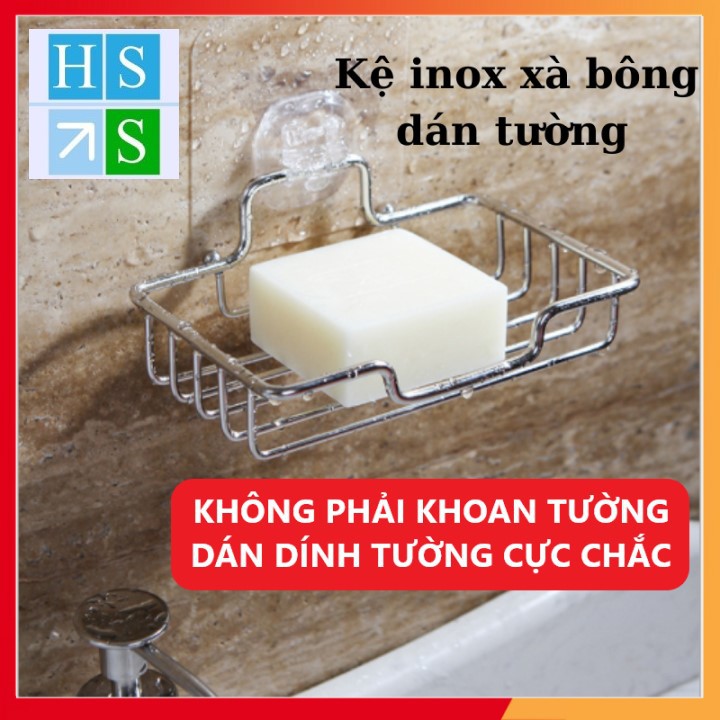 KHAY XÀ BÔNG inox dán tường giá treo đựng đồ nhà tắm tiện lợi kệ đựng xà phòng siêu dính thép không gỉ - HS Shop Đà Nẵng