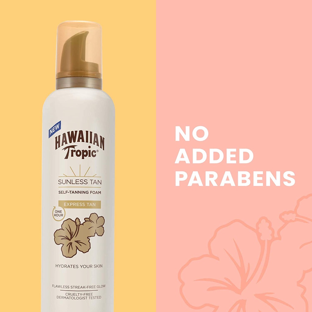 Bọt nhuộm da nâu tức thời Hawaiian Tropic Reef Friendly 1 Hour Express Sunless Tanning Foam 207ml (Mỹ)