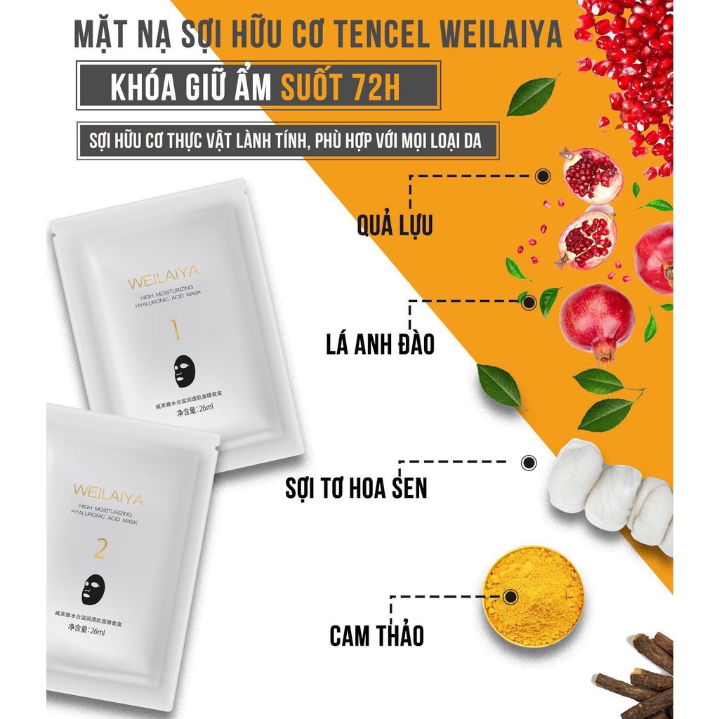 mặt nạ trắng da cấp ẩm HOÀNG GIA WEILAIYA MUA 1 HỘP 5 MIẾNG ❗️TẶNG ngay 1 dầu mini phục hồi Nấm Truffle trị giá 150.