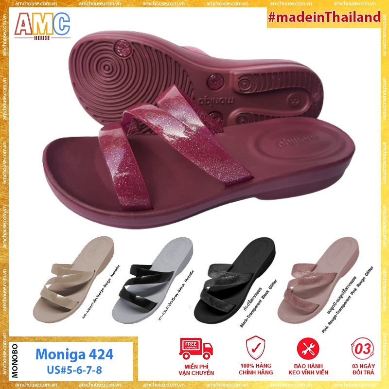 Dép Thái Lan nữ quai chữ Z kim tuyến MONOBO - Moniga 424