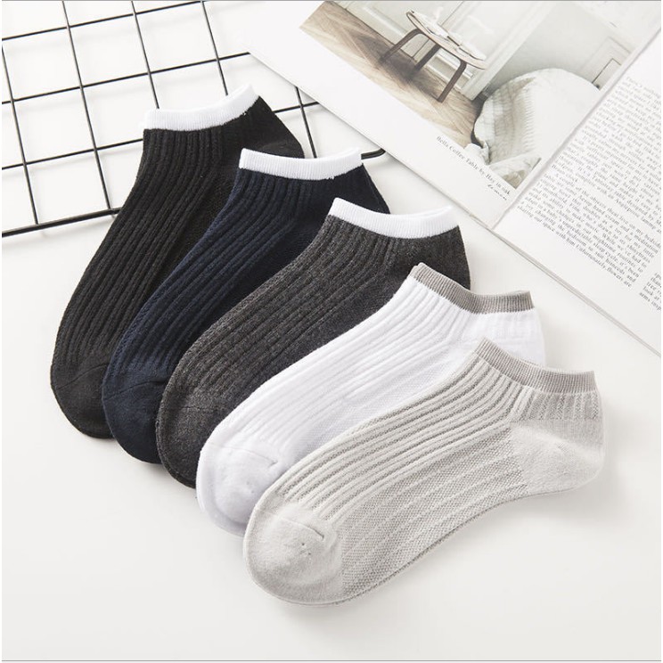 SET 5 ĐÔI TẤT NAM NỮ ĐƠN GIẢN MIX MÀU