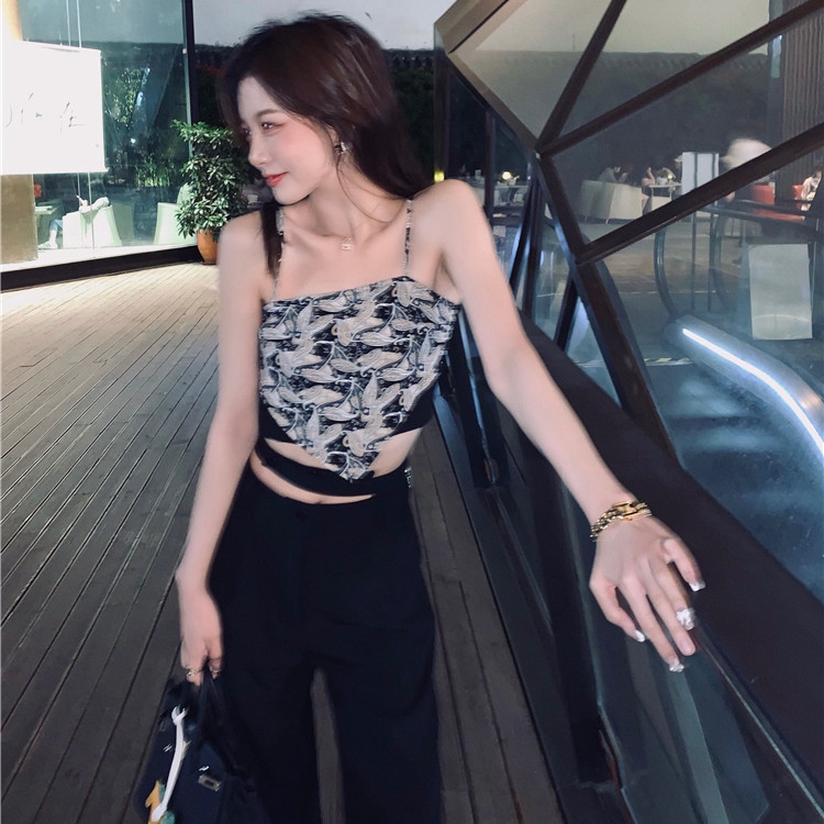 Xiaozhainv Áo 2 dây phong cách Retro Hàn Quốc sành điệu cho nữ | BigBuy360 - bigbuy360.vn