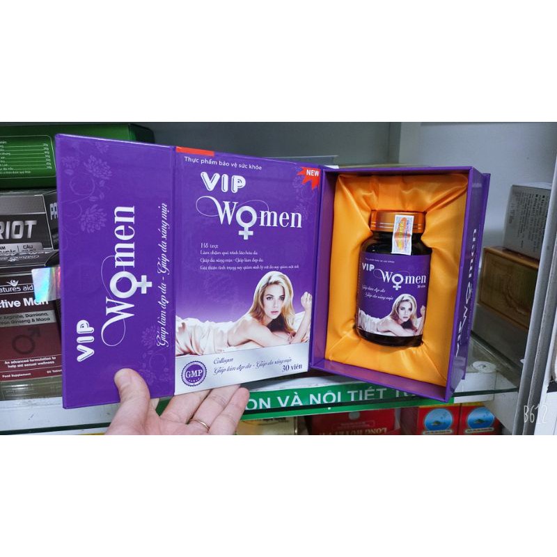 Viên uống VIP WOMEN Lọ 30 viên - Đẹp da, sáng mịn, điều hoà kinh nguyệt
