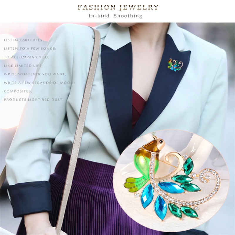 Ghim Cài Áo Hình Chim Phượng Hoàng Đính Ngọc Trai Nhân Tạo Thời Trang