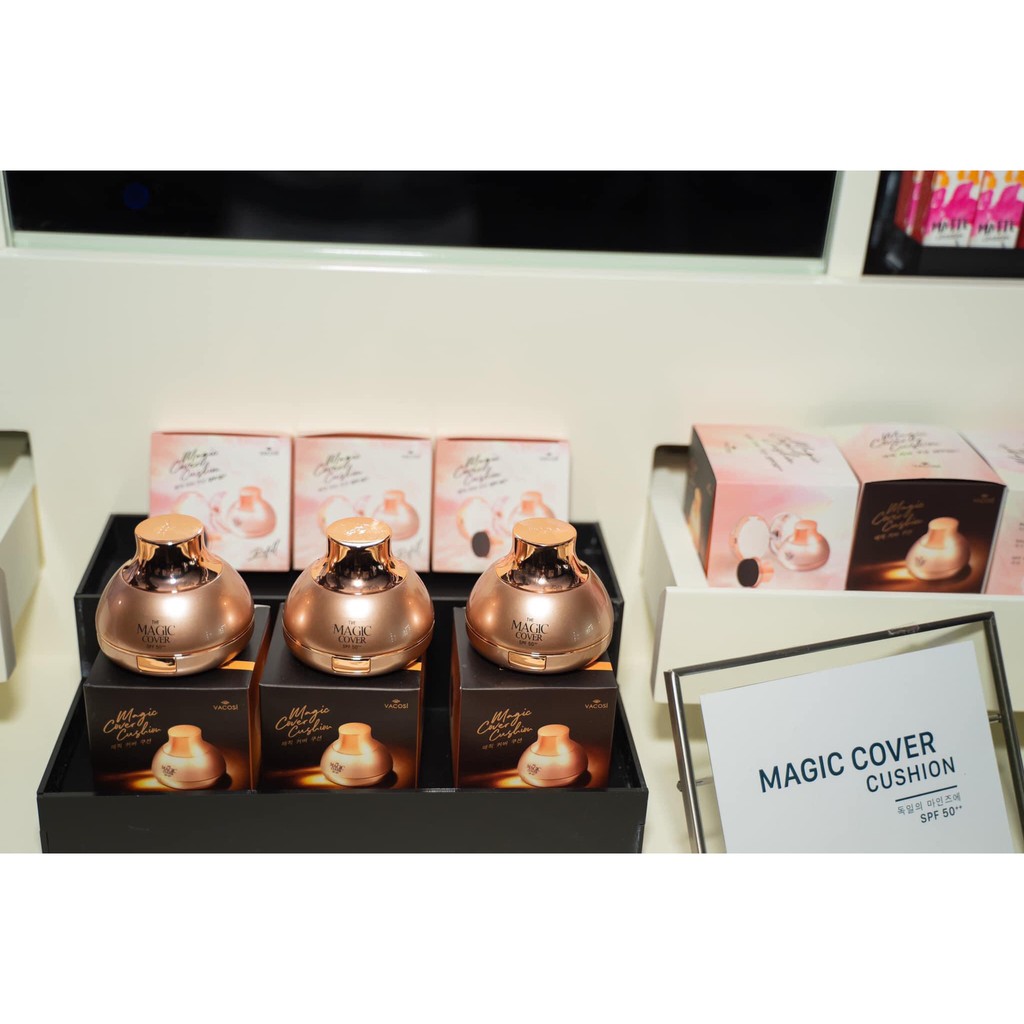 PHẤN NƯỚC TRANG ĐIỂM VACOSI MAGIC COVER CUSHION SPF50++ (KÈM lÕI) | BigBuy360 - bigbuy360.vn