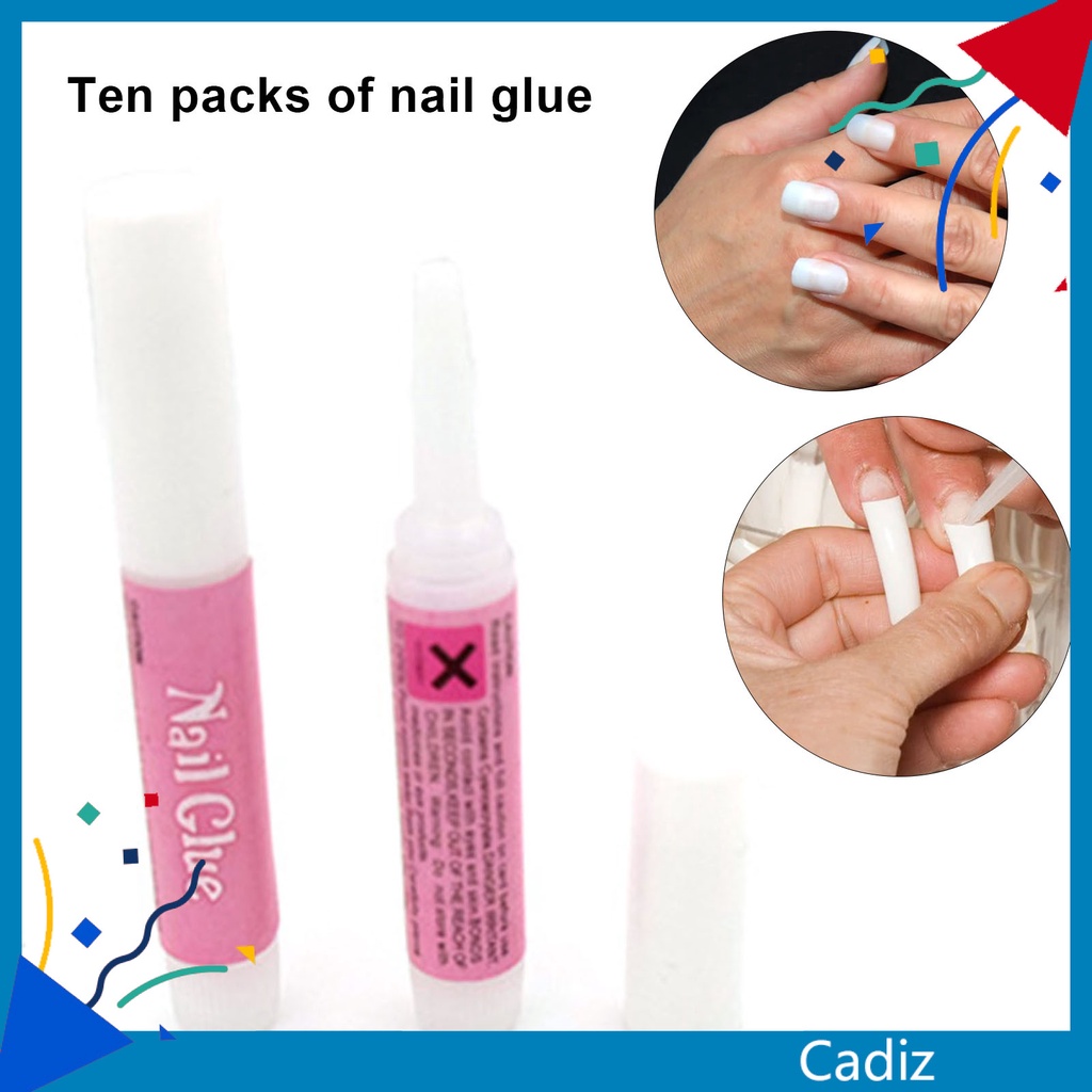 [Hàng mới về] Bộ 10 lọ keo dán 2g siêu nhẹ chuyên dụng cho đính đá trang trí móng tay chất lượng cao