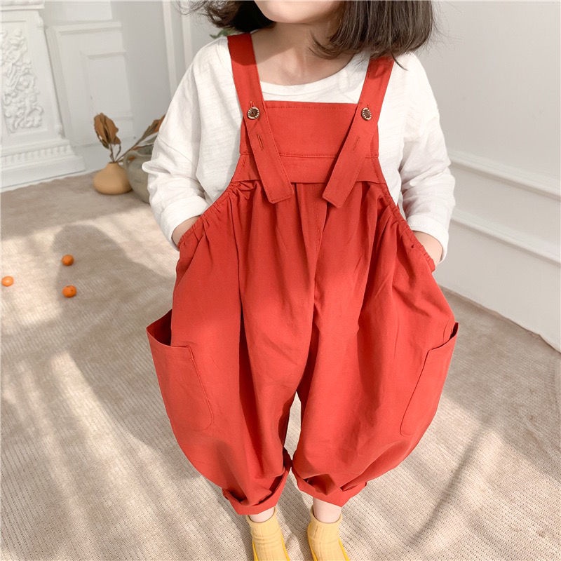Very cute girls' bib pants casual fashion trendy
