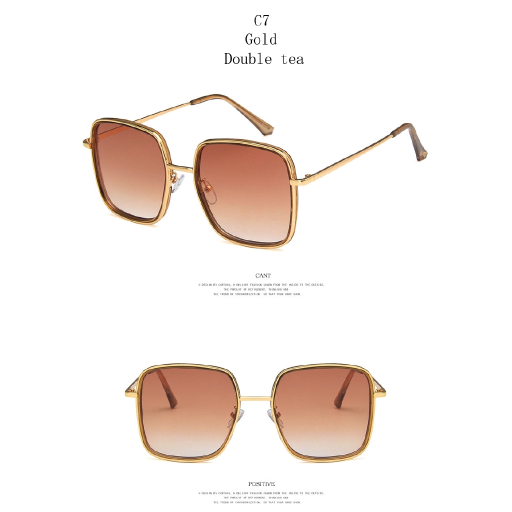 Kính Mát Samjune 6298 Gọng Vuông Chống Tia UV 400 Phong Cách Vintage Cho Nam Và Nữ