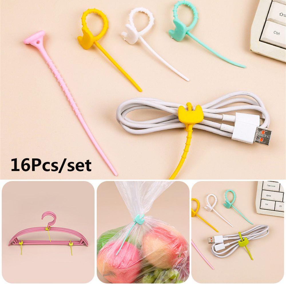 Bộ 16 Phụ Kiện Giữ Dây Cáp Bằng Silicon Tiện Dụng Và Bền