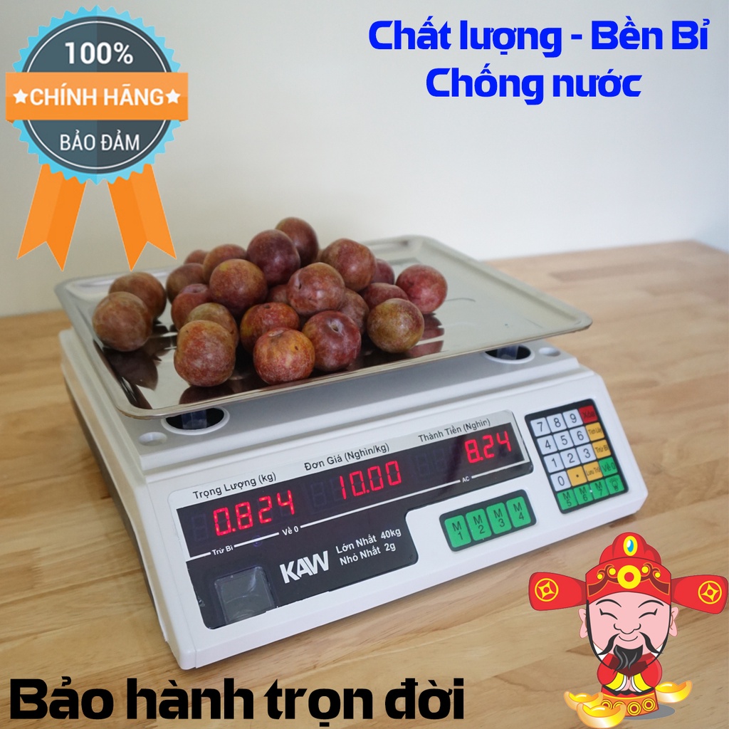 ✔️ Cân Điện Tử Tính Tiền Kaw 40kg Chất Lượng Tốt, Siêu Chuẩn Xác, Chống Nước, Thiết Kế Thông Minh TIẾNG VIỆT [BH 1 - 1]