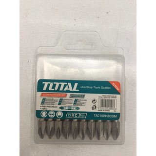 Bộ 10 mũi siết vít 2 đầu ph2+ph2 45 mm total tac16ph203im