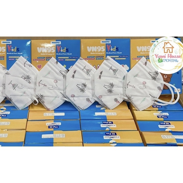 [HOT - Được chọn mẫu]Khẩu trang y tế VN95 ( N95)  Kids trẻ em Famapro từ 2 đến 6 tuổi