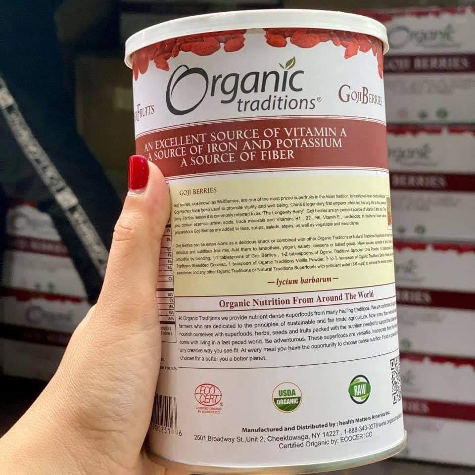 KỶ TỬ KHÔ 454GR - ORGANIC TRADITION GOJI BERRIES/USA