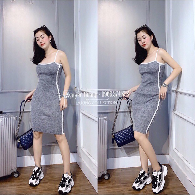 Váy Len 2 Dây Viền Mã 409_Xưởng May Quang Anh