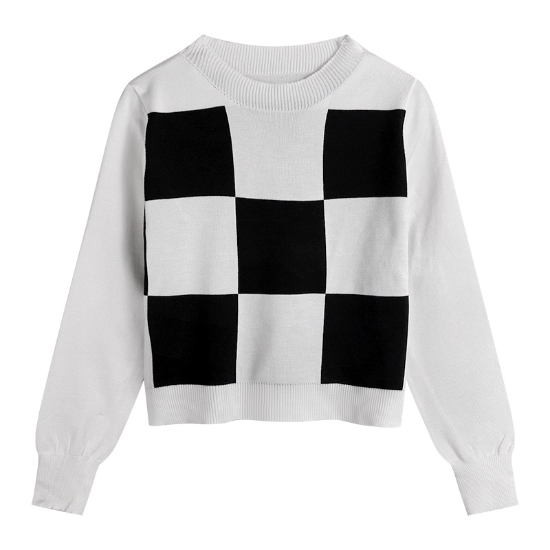 QKOOLE  Áo Sweater Dệt Kim Tay Dài Phong Cách Hàn Quốc Cho Nữ