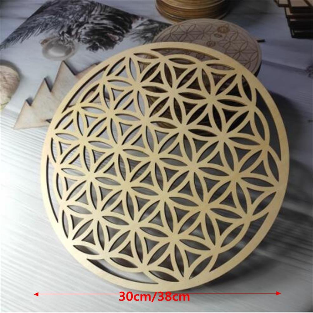 LEISURE Tấm Lót Ly Bằng Gỗ Họa Tiết Hoa Văn Hình Học Cắt Laser Trang Trí Nhà Cửa