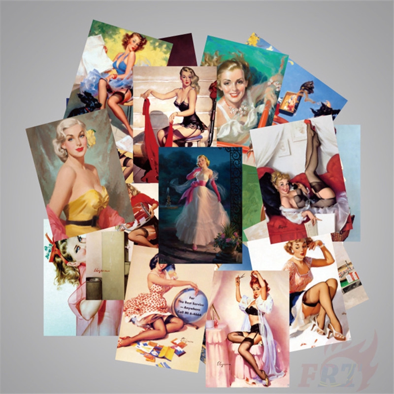 100Pcs/Set ❉ Pin-up Girls Series B Sexy Beauty Mini Poster Stickers ❉ Fashion DIY Decals Doodle Stickers