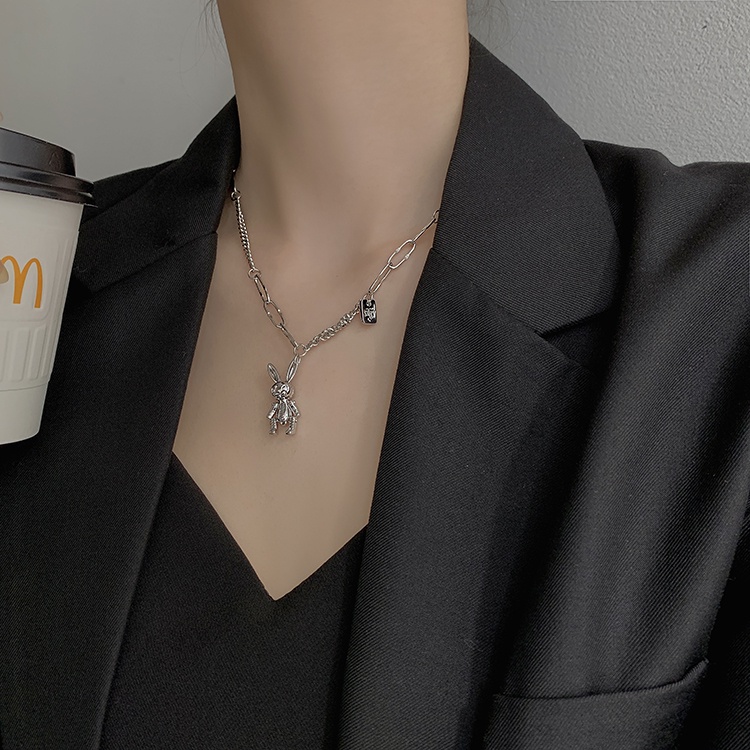 Dây chuyền mặt thỏ phong cách Hàn Quốc hiphop sành điệu