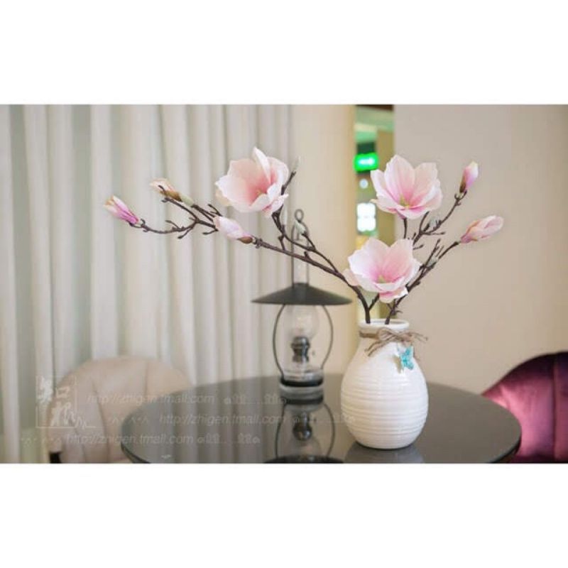 Hoa mộc lan hồng lụa cao cấp