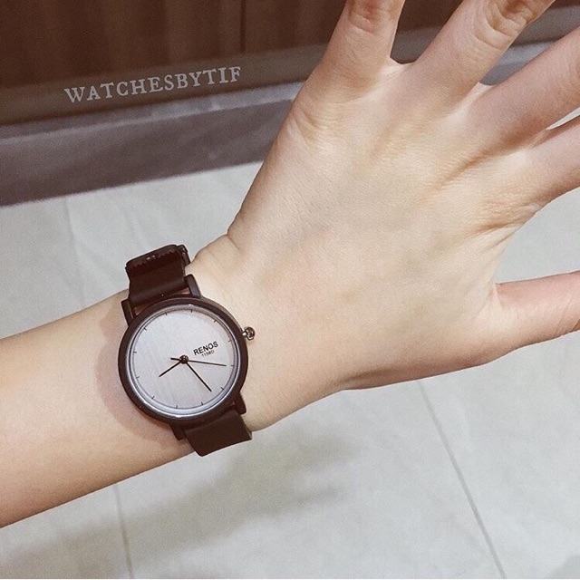 Đồng hồ cặp nam nữ dây cao su RENOS TRƠN trắng xám đồng hồ đôi thể thao cá tính Watchesbytif size 26mm & size 38mm | BigBuy360 - bigbuy360.vn