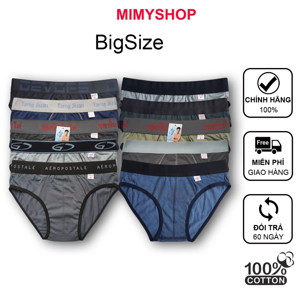 Combo 10 Quần lót nam tam giác nhiều lưng BigSize Hiệu Citymen - Cho người từ 85kg đến 100kg vải cotton 100% cao cấp
