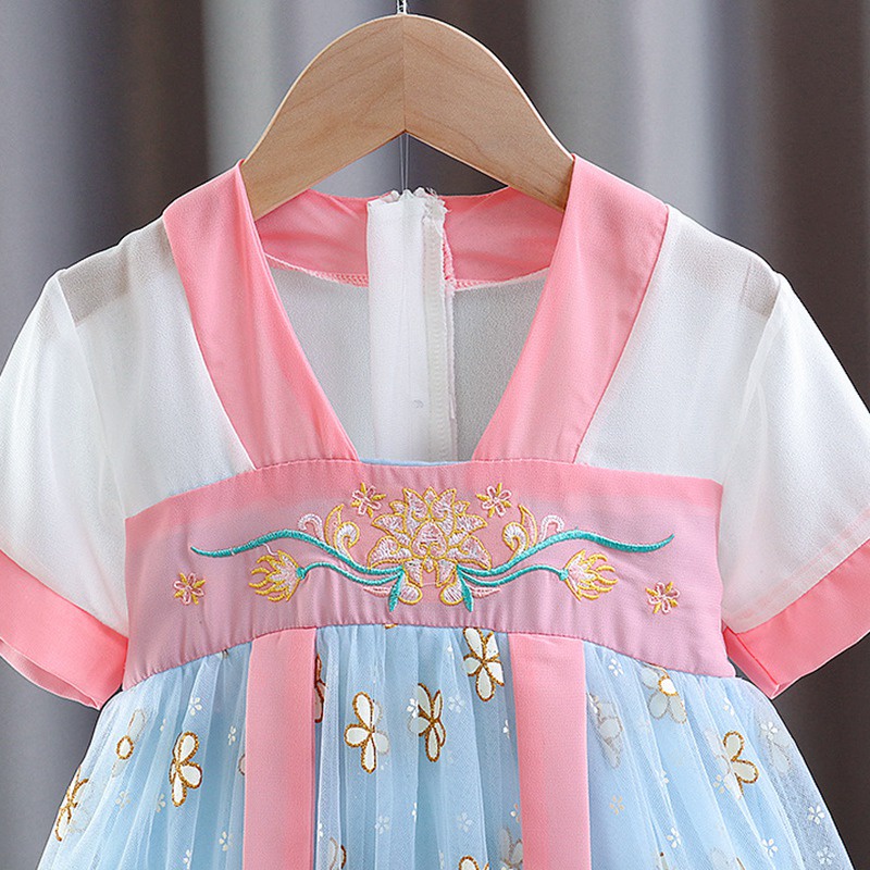 Đầm Bé Gái Phong Cách Trung Hoa Dễ Thương Xinh Xắn