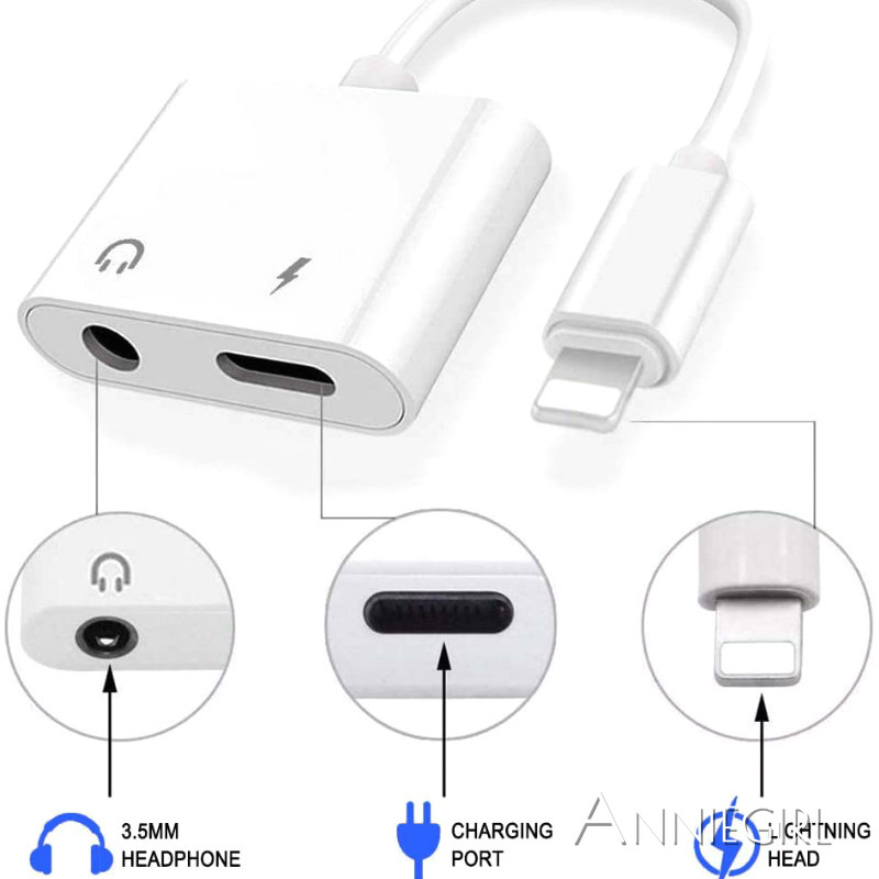 Cáp sạc Lightning kiêm tai nghe 2 trong 1 với giắc cắm 3.5mm cho iPhone