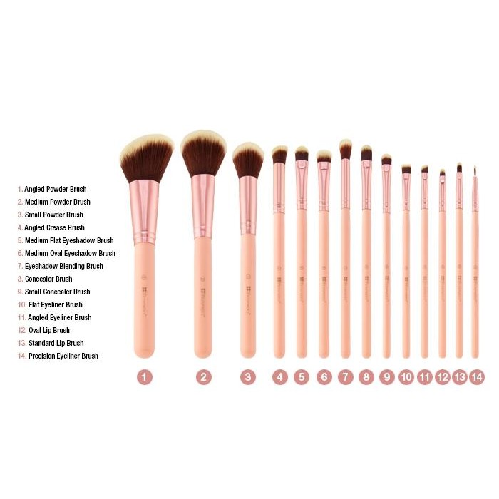 Bộ cọ BH Cosmetics Chic 14 Piece Brush Set with cosmetic case