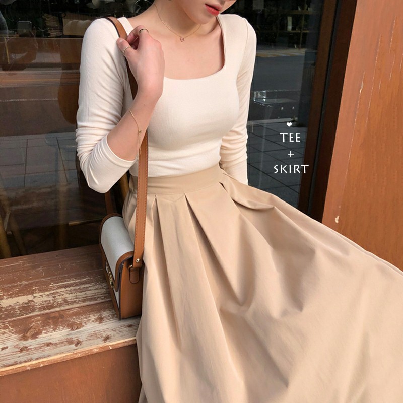 CHÂN VÁY XẾP LY VẢI KAKI ULZZANG